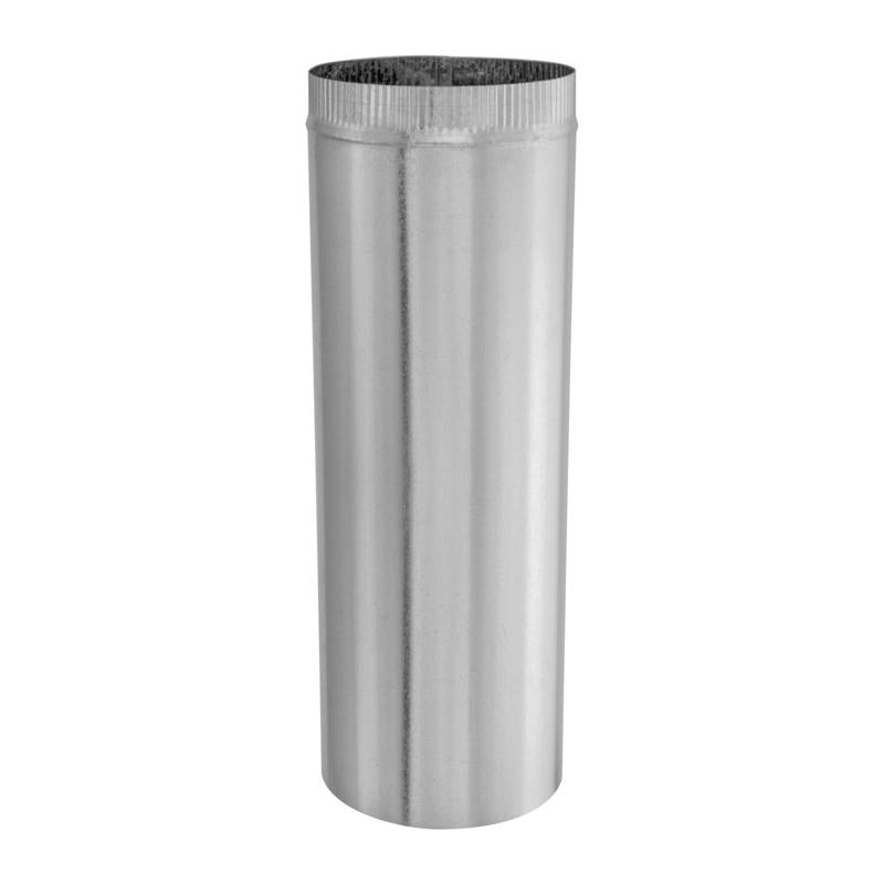 Imperial GV0405 Duct Pipe, 8 in Dia, 24 in L, 24 Gauge, Galvanized Steel, Galvanized