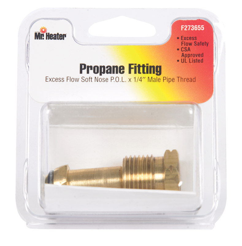 Mr. Heater F273655 Soft Nose P.O.L. with Excess Flow X 1/4' Male Pipe Thread Fitting