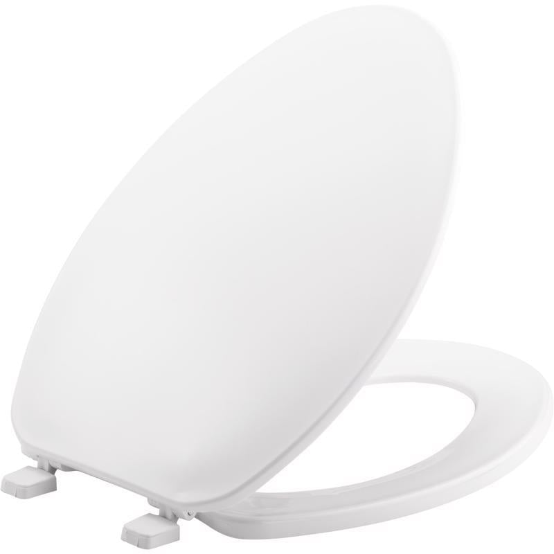 BEMIS 170 000 Toilet Seat, ELONGATED, Plastic, White