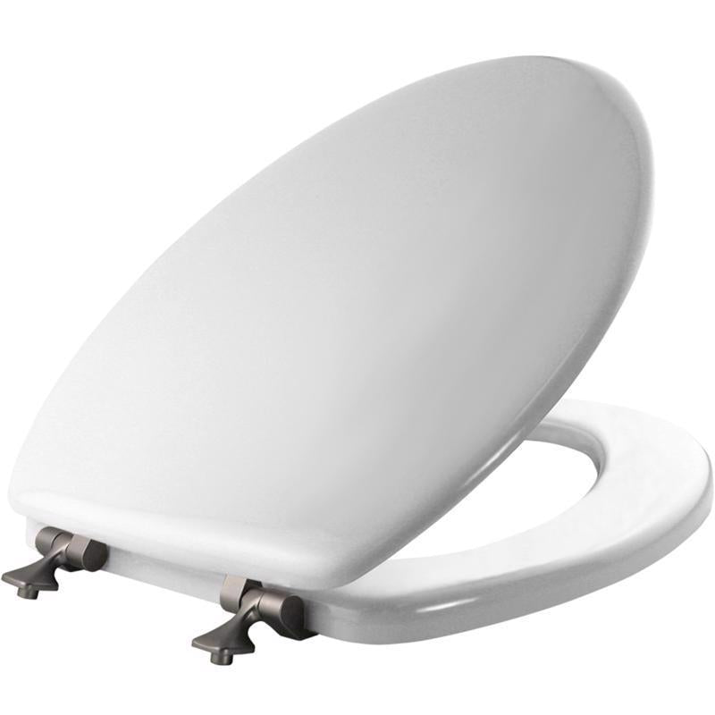 Mayfair Elongated White Molded Wood Toilet Seat