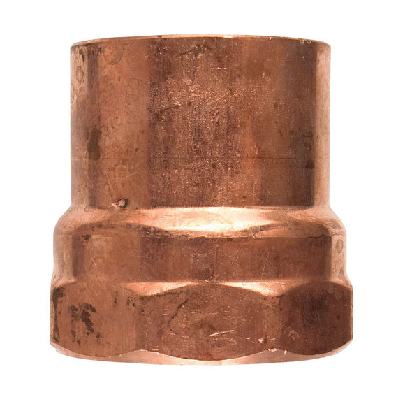 Nibco Pipe Fitting, Wrot Copper Adapter, 1/2 x 1/4-In. FPT W01060C