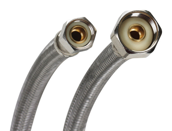 Fluidmaster B1F20 Faucet Connector, Braided Stainless Steel - 3/8 Female Compression Thread x 1/2 F.I.P. Thread, 20-Inch Length