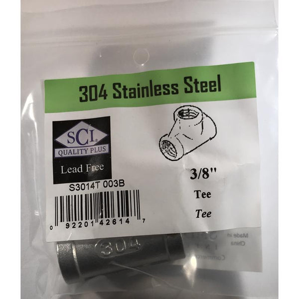 Smith-Cooper All Ends TEE 3/8" SS 4638102420