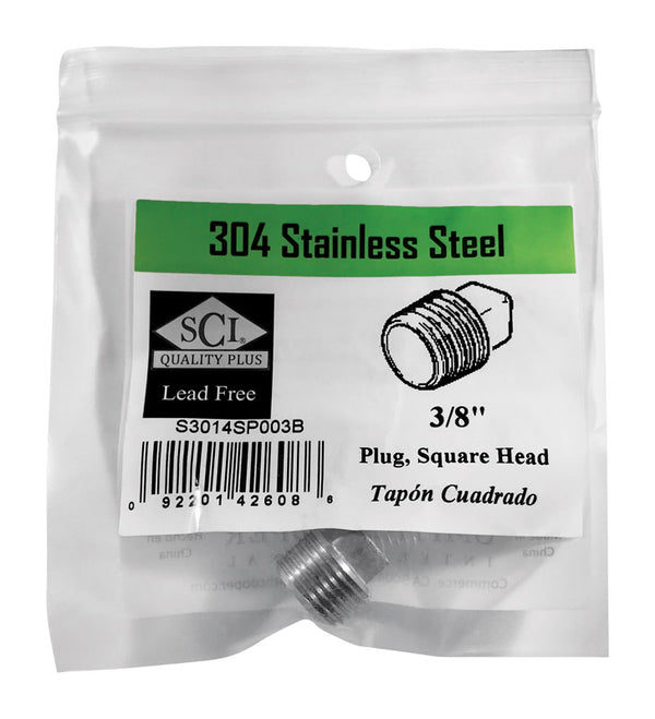 Smith-Cooper International SQ Head Plug 3/8'' SS 4638102220