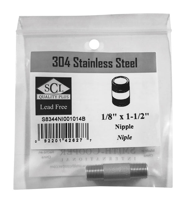 Smith-Cooper International Nipple SS 1/8X1.5 4632100010