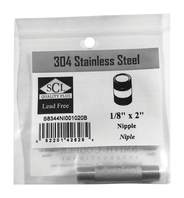 Smith Cooper Nipple SS 1/8X2 4632100020