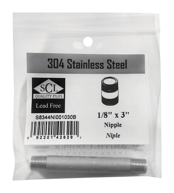 Smith Cooper Nipple SS 1/8X3 4632100040