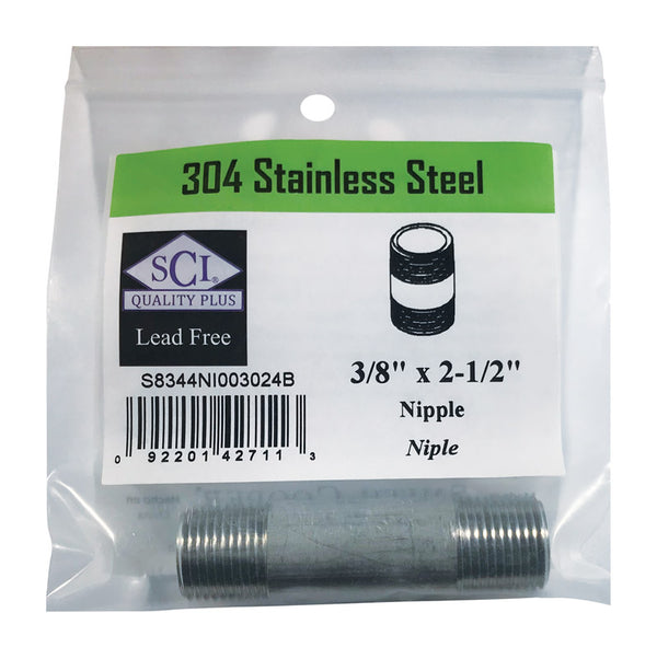 Smith-Cooper International Nipple SS 3/8 X 2.5 4632100630