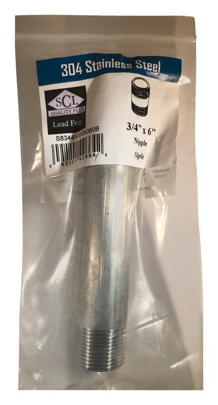 Smith Cooper Nipple 3/4"X6"
