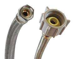 Fluidmaster B1T16 Toilet Connector, Braided Stainless Steel-3/8-Inch Female Compression Thread X 7/8-Inch Female Ballcock Thread, 16-Inch Length
