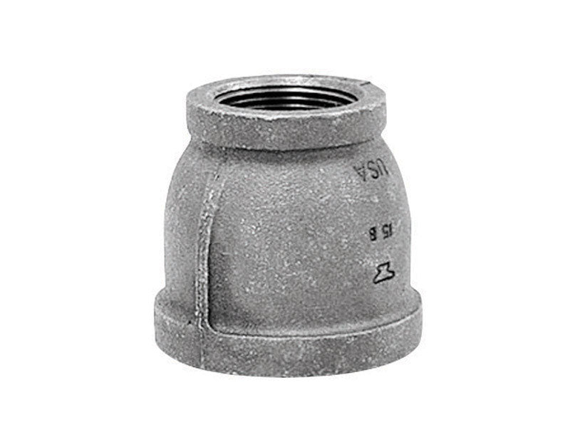 Anvil 8700134359, Malleable Iron Pipe Fitting, Reducer Coupling, 1'' x 1/2'' NPT Female, Black Finish