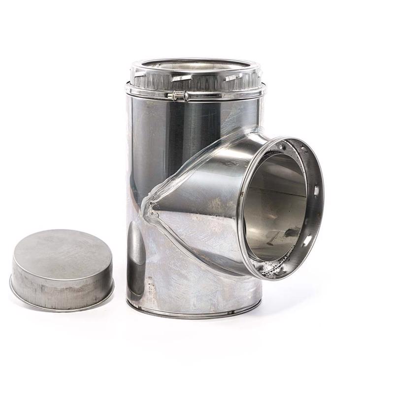 Selkirk Metalbestos 8T-IT 208100 Insulated Tee with Plug Stainless, No Size, Stainless Steel