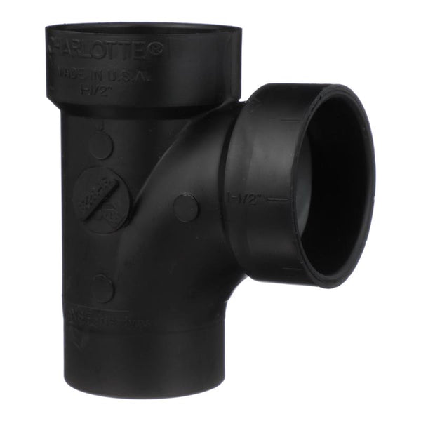 Charlotte Pipe Schedule 40 1-1/2 in. Spigot x 1-1/2 in. Dia. Hub ABS Sanitary Street Tee ABS004030600