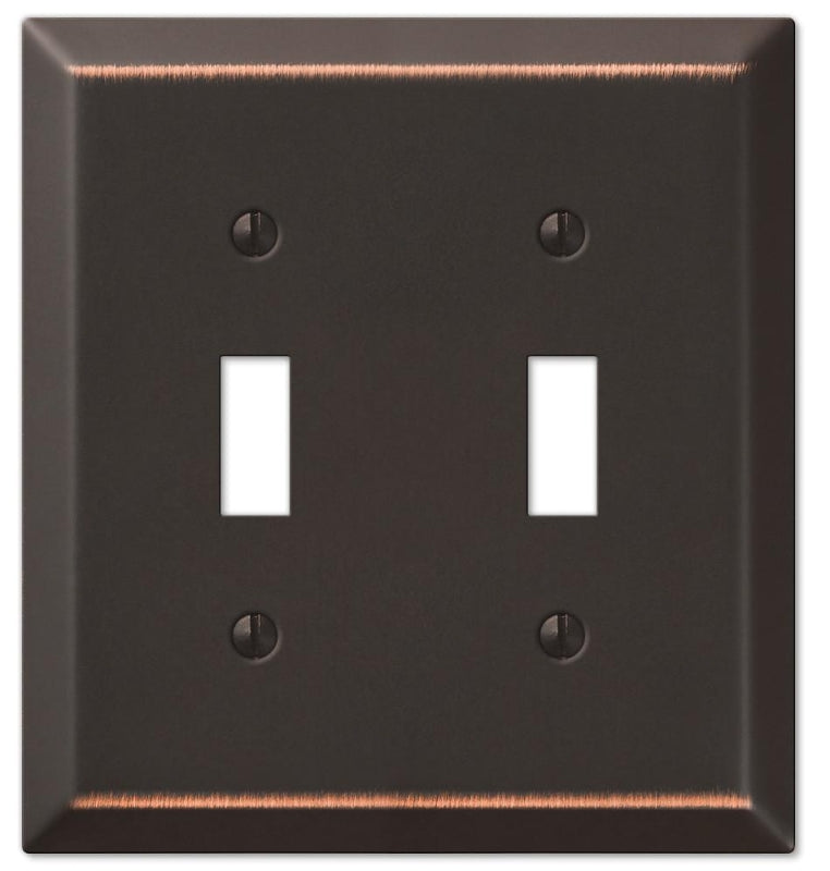 AMERELLE 163TTDB BRZ 2 TGL WALLPLATE, 2 Toggle, Aged Bronze
