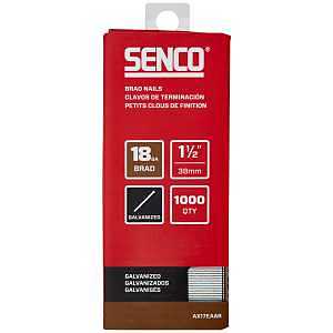 SENCO AX17EAAR 1-1/2" 18 Gauge Brad Nails, Galvanized Finish, Collated, 1,000 Count Pack