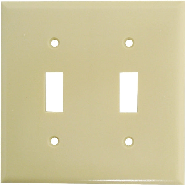 EATON Wiring Toggle 2-Gang Standard Size Wallplate, Ivory 2139V-BOX