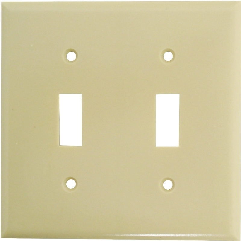 EATON Wiring Toggle 2-Gang Standard Size Wallplate, Ivory