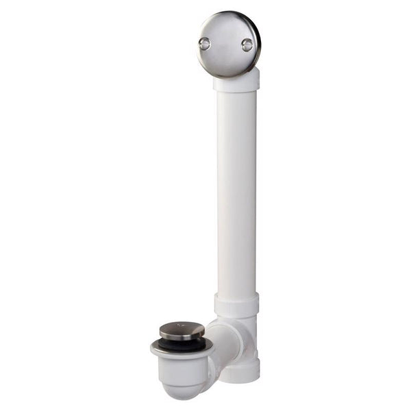 Plumb Pak Keeney K630PVCDSBN Foot Lok Stop Bathtub Drain Kit, 1-1/2-Inch Fits All Standard Size Tubs, Brushed Nickel 630PDSBN