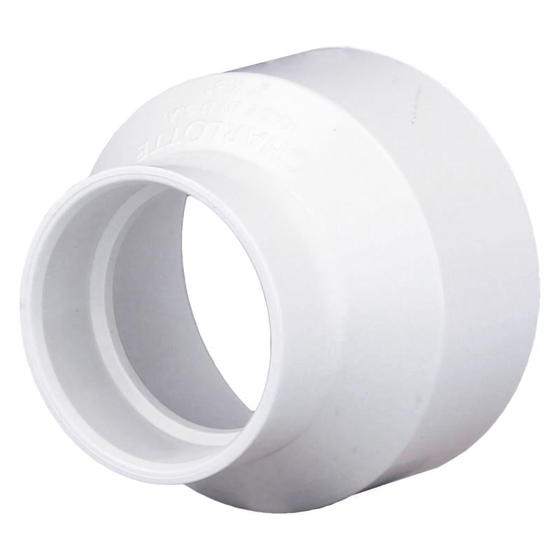 Charlotte Pipe Schedule 40 2 in. Hub x 3 in. Dia. Hub PVC Reducing Coupling
