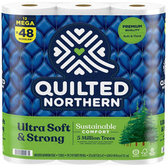 Quilted Northern Ultra Soft & Strong Toilet Paper, 12 Mega Rolls = 48 Regular Rolls, 2-ply Toilet Paper 94443