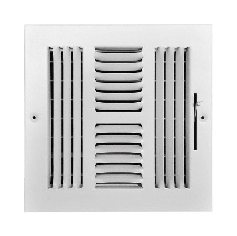 True Aire Ceiling Diffuser 4 Way 8 " X 8 " White Powder Coated Heavy Steel Construction