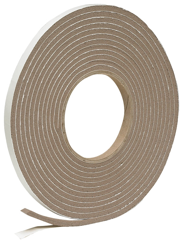 Frost King Vinyl Foam Tape - Closed Cell - Moderate Compression, 3/8" W, 3/16" Thick, 17' L, Brown