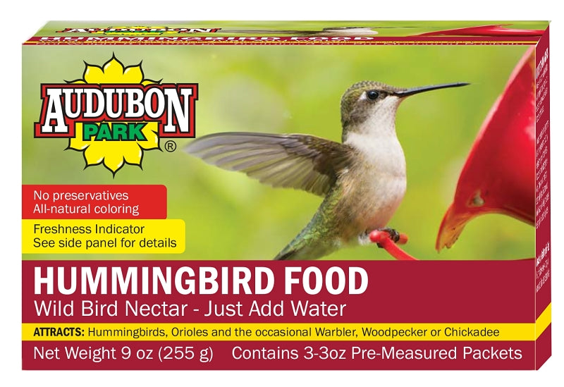 Audubon Park Hummingbird Food Wild Bird Nectar, Hummingbird Food for Outside Feeder, (3) 3-oz. Pre-Measured Packets