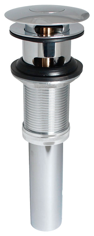 Plumb Pak Keeney K820-75 Universal Push Button Bathroom Sink Drain with Overflow-Polished Chrome