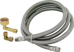 Eastman Dishwasher Installation Kit, 3/8 Inch Compression, 3/8 Inch MIP Elbow, 3/4 Inch FHT Elbow, 6 Foot Braided Stainless Steel Dishwasher Connectors, 41045