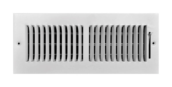 Tru Aire 4 in. H X 12 in. W 2-Way Powder Coat White Steel Wall/Ceiling Register C102M12X04 (5-Pack)