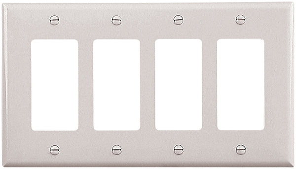 EATON Wiring PJ264W Mid-Size Polycarbonate 4-Gang Decorator GFCI Wallplate, White