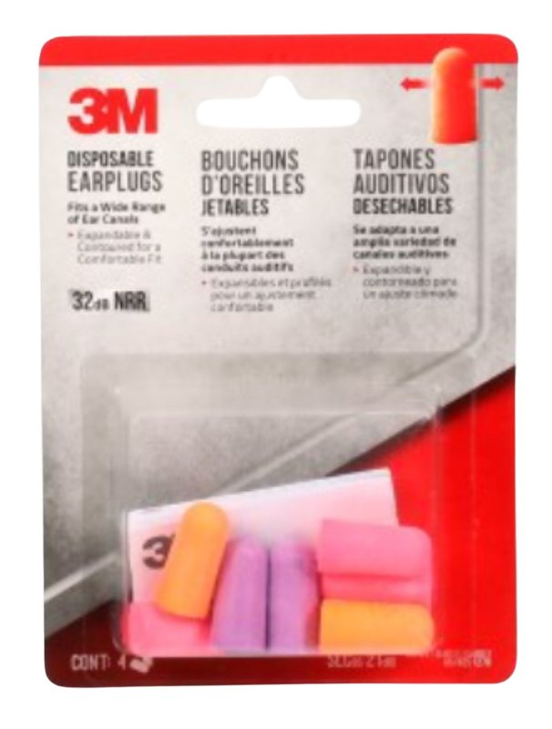 3M 92050-00000T Disposable Earplugs, 4-Pair 92050-4-10DC