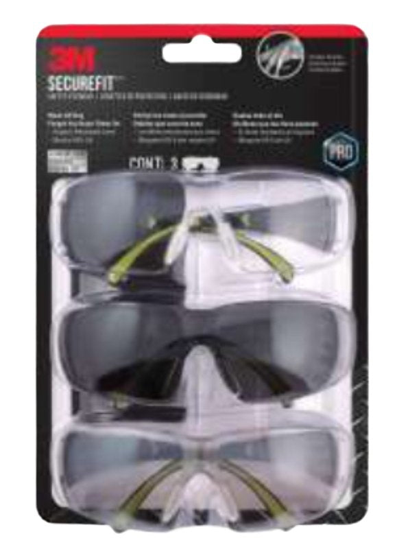 3M SF400-W-3PK-PS Secure-Fit 400 Anti-Fog Eye Protection Glasses, Multi-Pack (3 Pack)