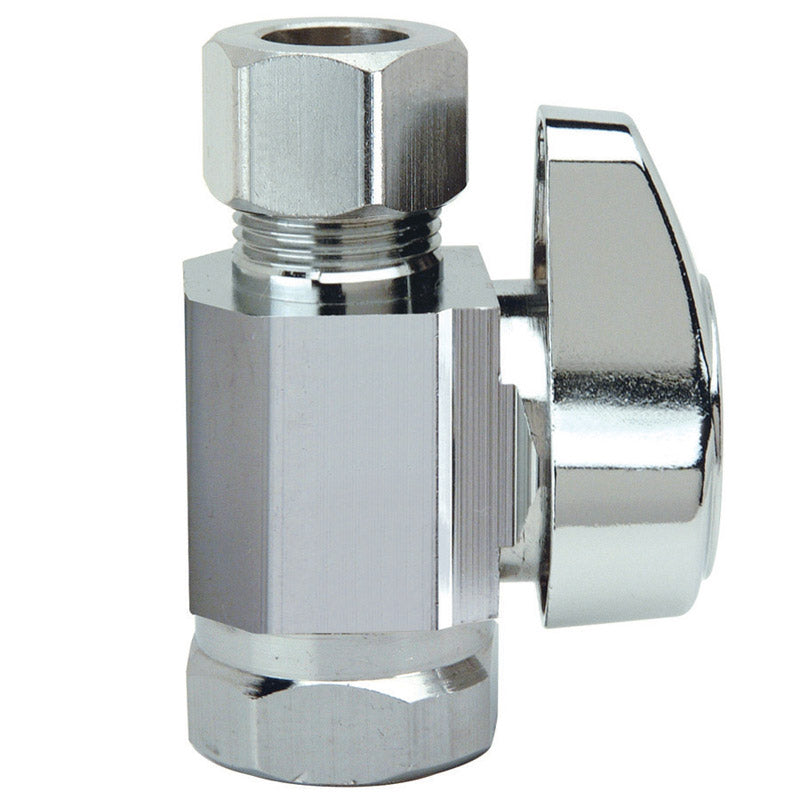 BrassCraft G2R10X C1 3/8" FIP Inlet x 3/8" O.D Compression Outlet 1/4-Turn Straight Valve