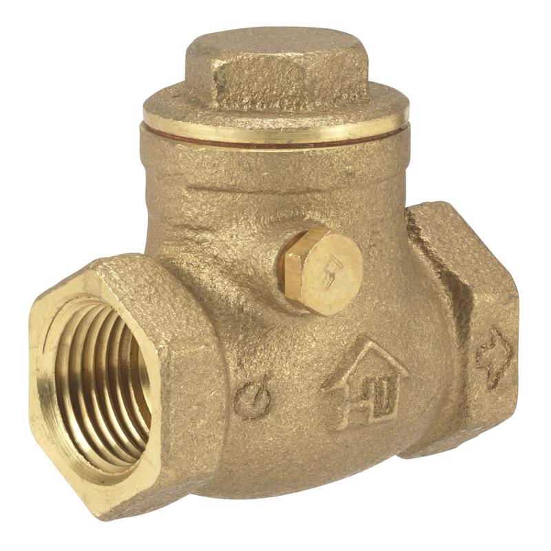 Homewerks 240-2-1-1 No-Lead Swing Check Valve, Female Thread x Female Thread, Brass, 1-Inch