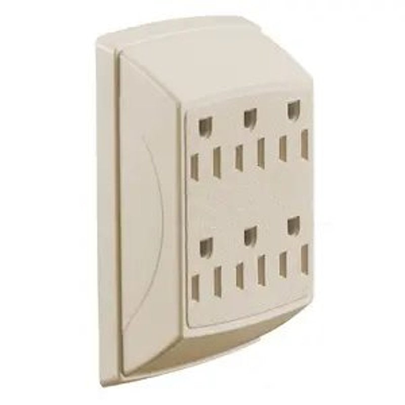 Tap Duplex to 6outlet Ground Ivory