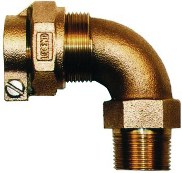LEGEND VALVE AND FITTING 313-324NL T-4410 No Lead Copper Tube Size Pack Joint X Male Iron Pipe Water Service Elbow, 3/4"