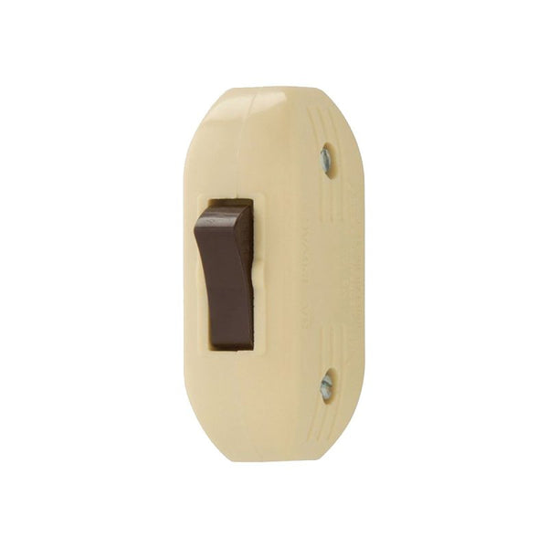 EATON Wiring 933V-SP-LS 3-Amp, 120-Volt Feed Through Cord Switch, Ivory 933V-BOX