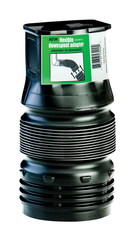 Flex-Drain ADP53202 Downspout Adaptor, Landscaping Drain Pipe Adapter 2 by 3 by 4-Inch Size: 2 by 3 by 4-Inch Model: 53202 Home&Work Tools
