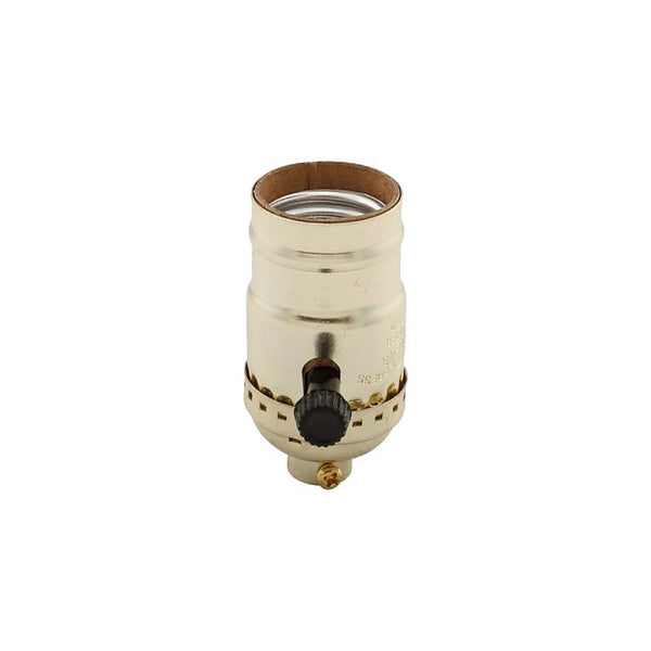 EATON Wiring 925ABD-SP-L 250-Watt Electrolier Medium Base Metal Shell Two Circuit Turn Knob Switch, Brass Dipped Aluminum 925ABD-BOX
