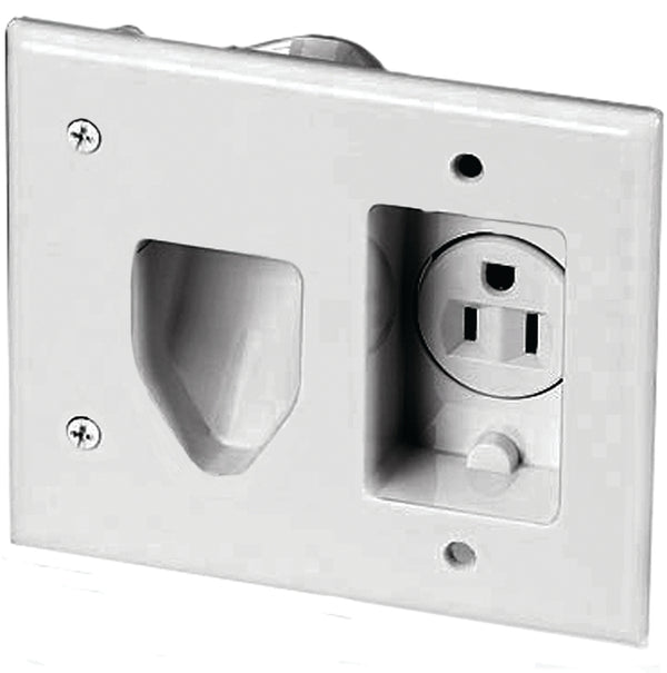 EATON SP-L 35Mrw Wall Plate, 2 Gang, White 35MRW-SP-L