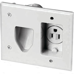 EATON SP-L 35Mrw Wall Plate, 2 Gang, White 35MRW-SP-L