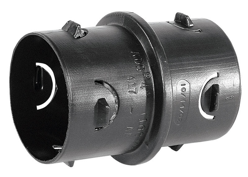 ADS 4 in. Snap x 4 in. Dia. Snap Polyethylene Internal Drain Coupling