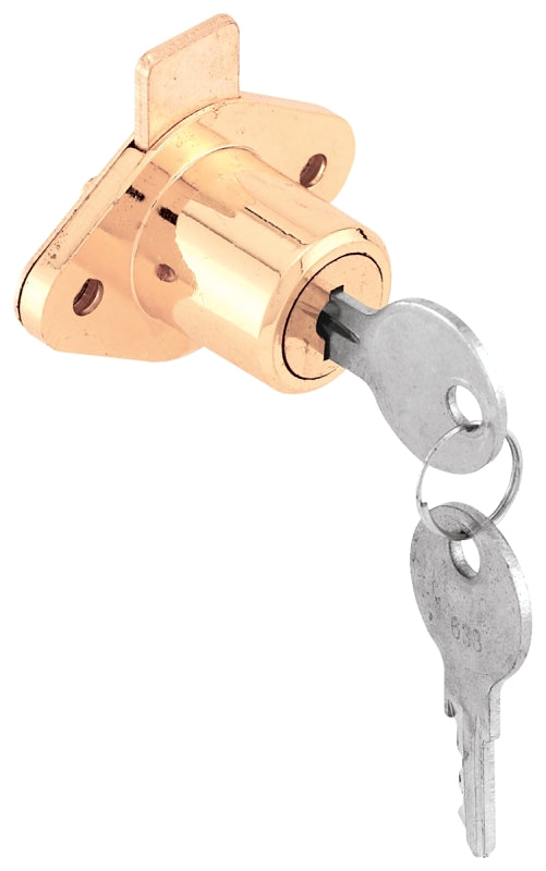 Prime-Line Defender Security U 9947KA Cam Lock, Keyed Lock, Stainless Steel, Brass (6-Pack)