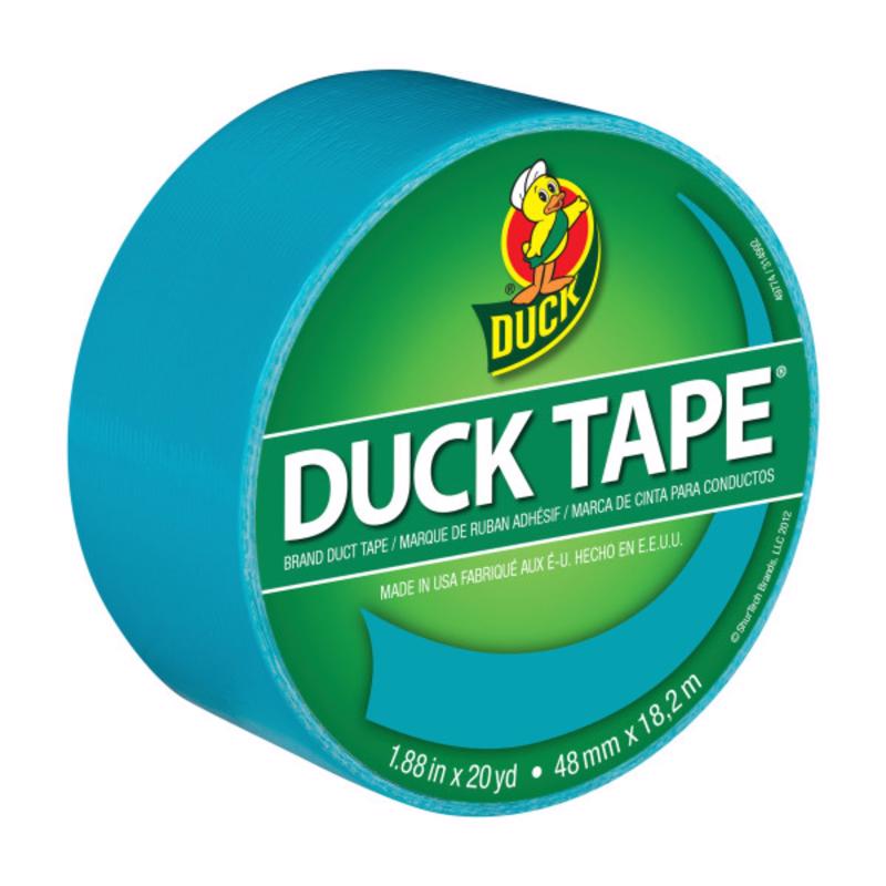 Duck 1265020 Duct Tape, 20 yd L, 1.88 in W, Vinyl Backing, Aqua