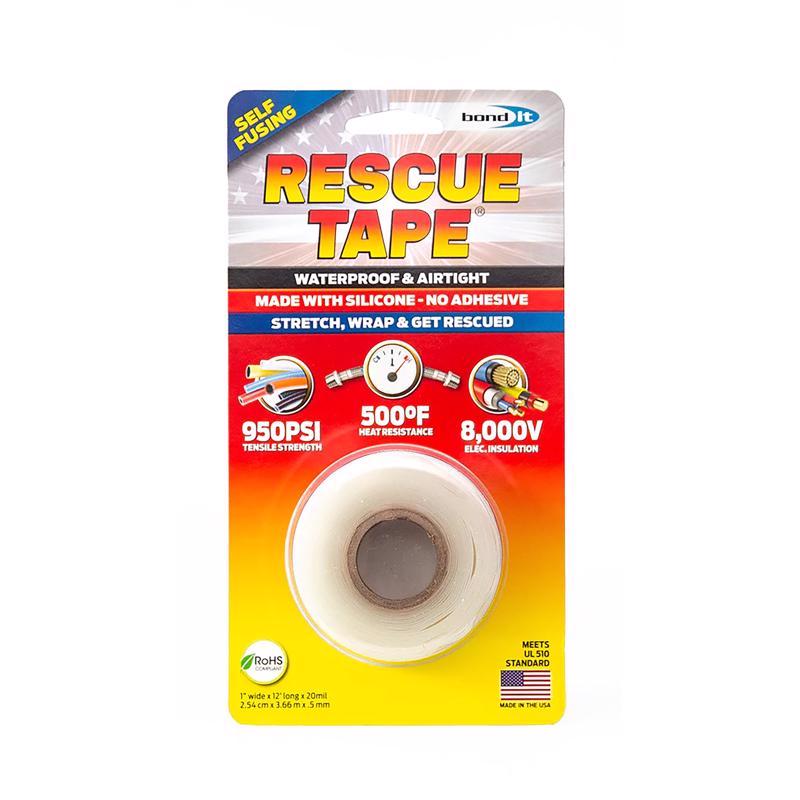 Rescue Tape | Self-Fusing Silicone Tape | Emergency Pipe & Plumbing Repair | DIY Repairs | Seal Radiator Hose Leaks | Wrap Electrical Wires | Used by US Military | 1â€ X 12â€™ | Silicone Rubber | Clear