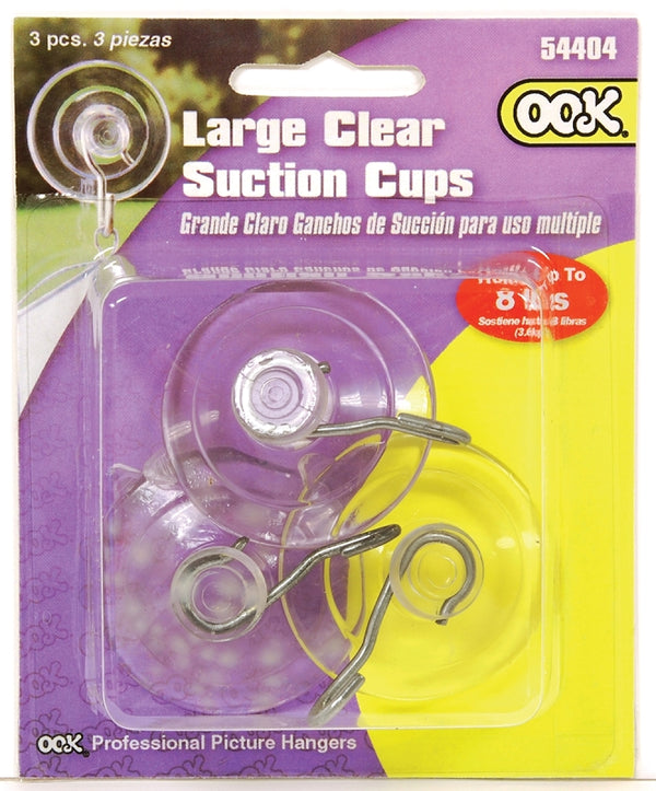 OOK 54404 Plastic Suction-Cup Hooks, 5-Pound, Clear