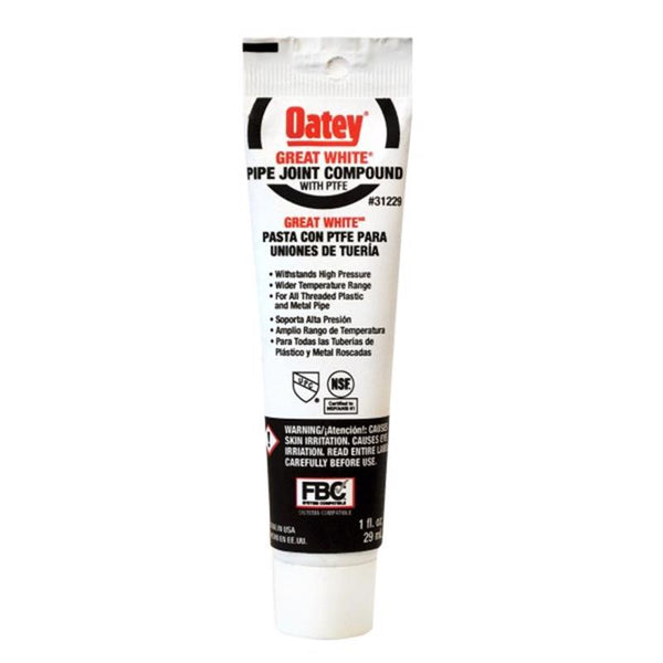 Oatey 31229 1 Oz Great White Pipe Joint Compound With Tfe