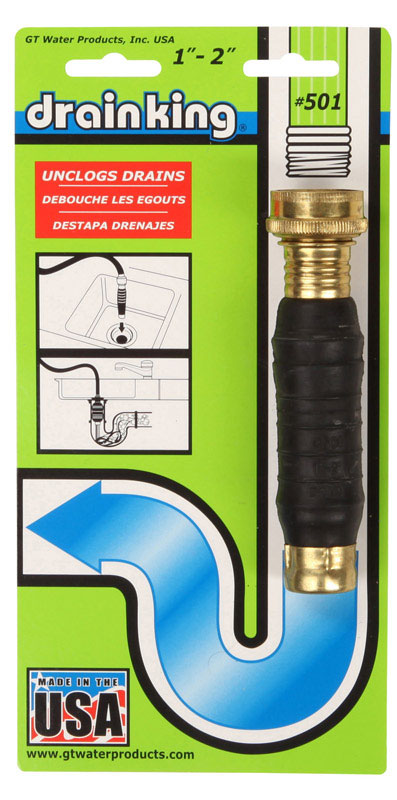 Drain King 501 Unclogs Bathroom Sinks, Showers, and Swimming Pool Drains, 1 to 2 Inch
