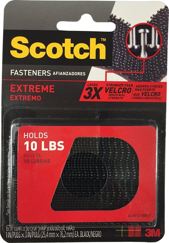 3M Scotch 2399940 Extreme Fasteners Black 4/Pk (RF6731)